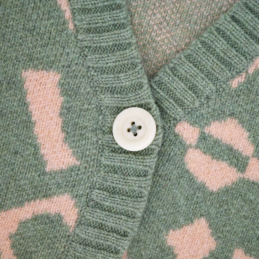 THE CUT AND STICK CARDIGAN - SAGE GREEN - 2-4 YRS