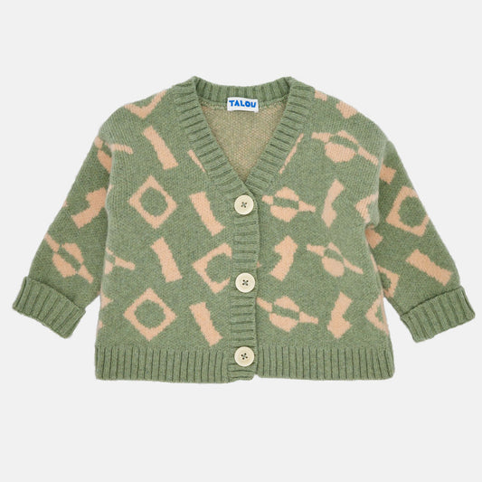THE CUT AND STICK CARDIGAN - SAGE GREEN - 2-4 YRS